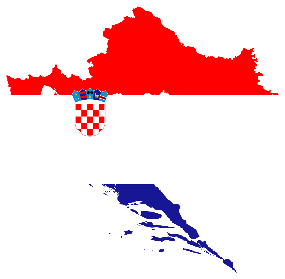 OnlineLabels Clip Art - Croatia Map Flag